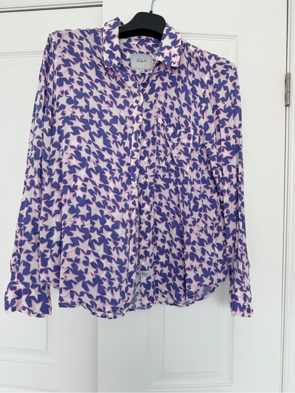Rails Star-Print Button-Up Shirt in Purple and Light Pink
